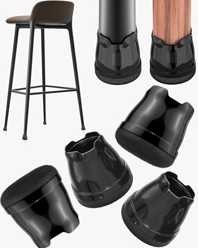 Yomanta 24 PCS Chair Leg Floor Protectors Black Silicone Chair Leg Caps Furniture Leg Covers for Hardwood Scratch Protection Noise Reducing Furniture Feet Protectors(XS 15-20mm)