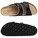 ODOLY Men's Cork Footbed Slide Sandal, Arch Support Summer Outdoor Sandals with Adjustable Buckle for Men, Black EU46 / US12