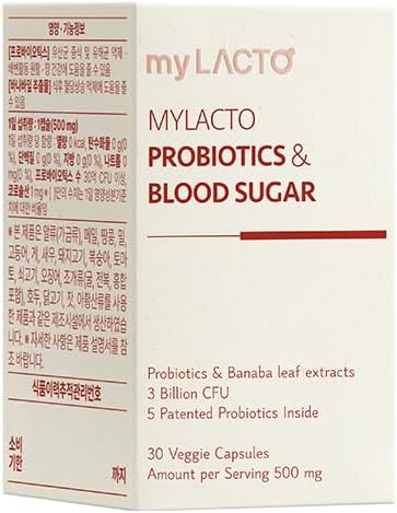 Probiotics & Blood Sugar Care 30 Veggie Capsules Amount per Serving 500mg with 3 Billion CFU, Premium Probiotics & Banaba Leaf Extracts