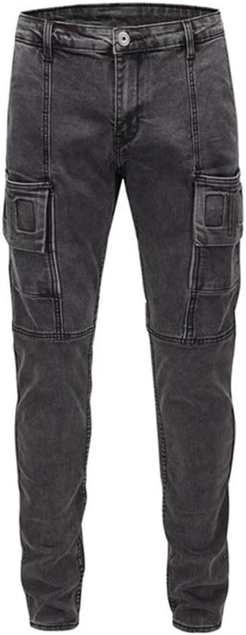 N/A 男性のヴィンテージスキニー貨物ジーンズ灰色のパッチワーク鉛筆ジョガー男性のカジュアルズボンのためのジョガー (Color :人気売れ筋ランキング