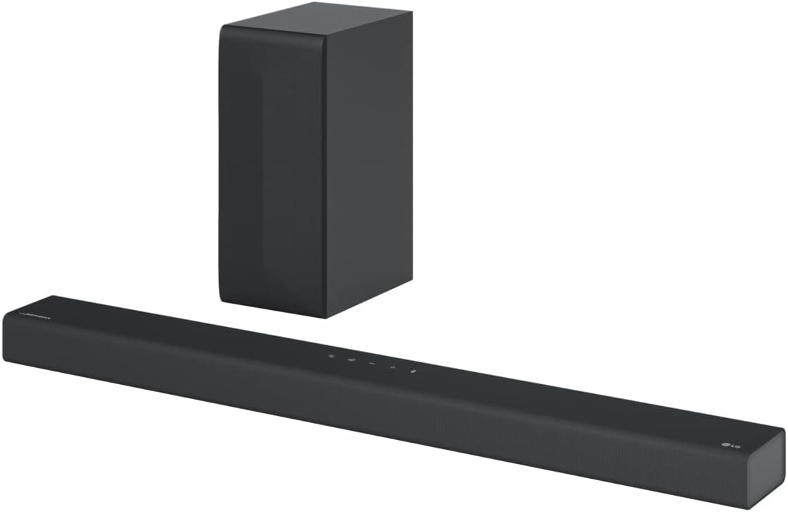 LG S65Q.DUSALLK High-Res Audio Sound Bars for TV, DTS Virtual:X, Synergy TV, Meridian, HDMI, Wireless subwoofer, Black