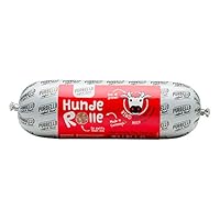 PURBELLO Hunde-Rolle Rind mit Äpfeln & Buchweizen - Monoprotein Hundefutter mit hohem Fleischanteil - Nassfutter für Hunde - Hundewurst schnittfest & getreidefrei - 8 x 800 g
