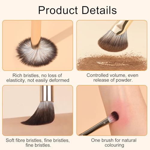 10 Stück Pinselset Makeup, Professionelles Make up Pinsel set, Puder Foundation Lidschatten Concealer Eyeshadow Schmink Pinsel Mit Schminktasche – Bild 4