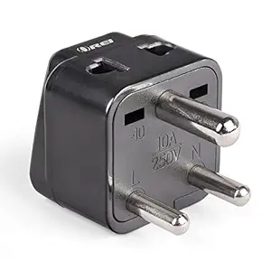 OREI US to India Converter Plug, Universal Adapter Plug India, USA, UK to India Adapter Plug - Type D Adapter - 2 in 1 Canada to India Converter Plug - CE - RoHS - Black - 1 Pack - 5 Years Warranty