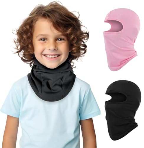 Image of Kids Lightweight Balaclava Face Mask - Boys Girls Sun Protection Windproof Full Face Head Mask for Skiing Cycling