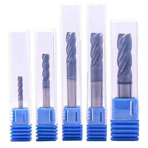 Image of BestParts High Performance 5Pcs Solid Carbide End Mills Set 1 /8 inch, 3 /16 inch, 1 /4 inch, 5 /16 inch, 3 /8 inch - AlTiN Coated, 4 Flute, 35 Degree Helix, End Mill Bit Set, CNC Router Bit