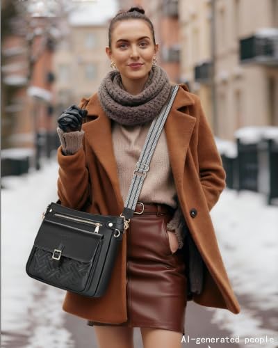 Image of large leather crossbody bags for women,Quilted crossbody purses