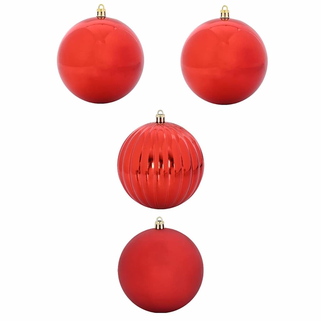vidaXL Ensemble de Boules de Noël XXL 4 pc LED Rouge Ø 20 cm Plastique