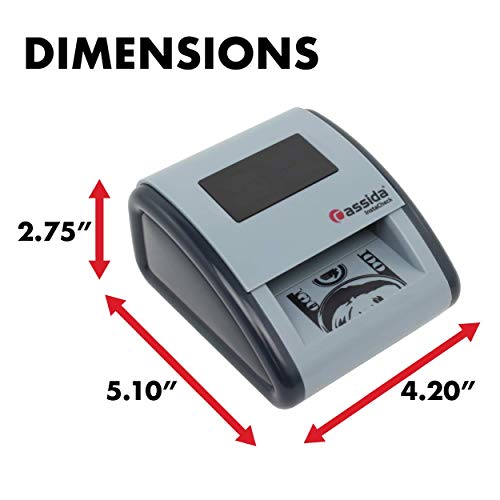 Cassida Instacheck Small Footprint, Easy To Read Automatic Counterfeit Detector With Infrared, Magnetic And Ultraviolet Sensors, Compact And Lightweight Grey 11-3/4" X 9-1/2" #TOP3