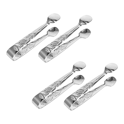 BEBEMOKO Household Dessert Tong Tool Set of 4 Bbq Tongs for Wedding Party