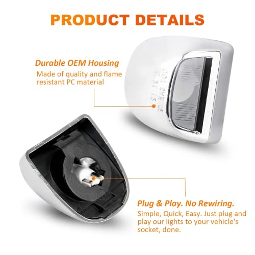 Bestview License Plate Silver Housing, Tag Lamp Assembly Replacement Compatible With Chevy Silverado Gmc Sierra Avalanche Suburban Escalade Yukon Cadillac Step Bumper, 6500K White Bulbs Tag Light #TOP6