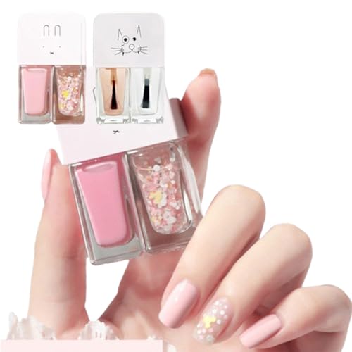 ネイルポリッシュ ネイルカラーセット 速乾 長持ち 剥離不可 可愛い 初心者用 マニキュア ベースコート トップコート付き (B3)