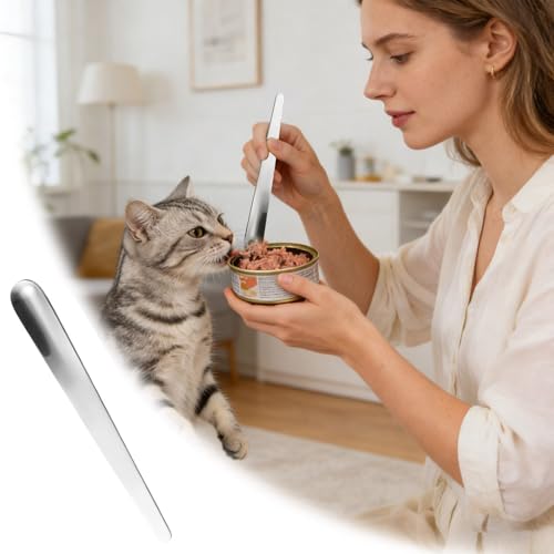 Stainless Steel Cat Spoon, Integrated Long Handle Ergonomic Lightweight Cat Food Spoon,Waterproof Rustproof Precise Portion Control Dishwasher Safe Small Spoons for Pet Cat Wet Food Cans，7.6 Inch - image 7