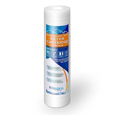 Grooved Sediment Water Filter Cartridge by Ronaqua 10"x 2.5", Four Layers of Filtration, Removes Sand, Dirt, Silt, Rust, made from Polypropylene (1 Pack, 1 Micron)