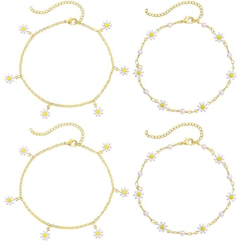 BXZGLHF Adjustable Daisy Flower Anklet Cover