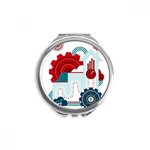 Miroir de poche illustration horloge vitesse rond multicolore pour rester impeccable en voyage