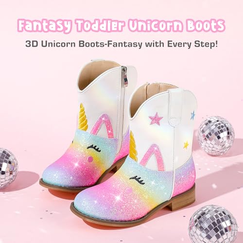 Toddler Girls Cowgirl Boots Cowboy Boots for Boys Little Kids Boot Animal Zipper Ankle Western Riding Shoes Birthday Party Wedding3