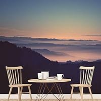 Wall Mural Sunset Sunrise Background Nature Scenery Removable Self-Adhesive Wallpaper Wall Decoration for Bedroom Living Room - 66x96 inches