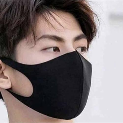 Image of Black Cotton Face Mask Reusable: Super Soft Washable Cover for Protection against Dust and Airborne Particles for Men /Women /Unisex Adults.