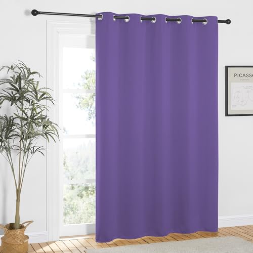 NICETOWN Lilac Purple Blackout Curtains 84 inch Length, Grommet Top Room Darkening Drapes for Bedroom Living Room, Light Blocking Window Covering for Privacy (W66 x L84 Inch, 1 Panel)