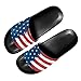 Vuriqeby House Slip On Shower Slippers Mens American Flag Print Casual Anti-Slip Outdoor Sandals Fashion Open Toe Thick Sole Slides for Travel Size 14 Black Sole