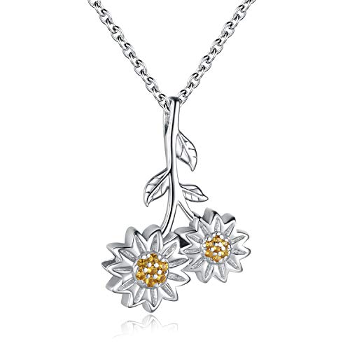 Sunflower Dual Urn Pendant Necklace 925 Sterling Silver Hold Two keepsakes Cremation Jewelry for Ashes Necklace You are my sunshine Memorial Always in My Heart Memory Necklace Gift