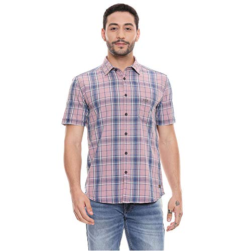 Image of Parx Mens Slim Collar Check Casual Shirt