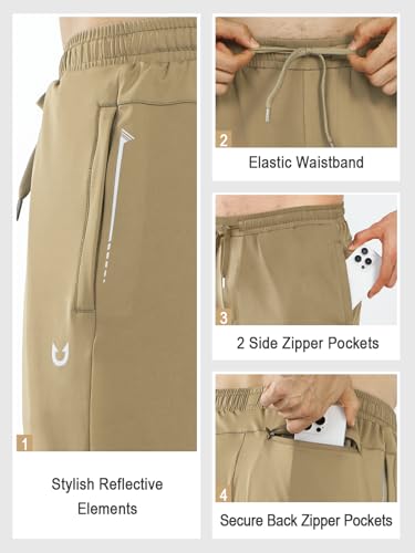 Image of NORTHYARD Men's Joggers Athletic Workout Track Pants Running Gym Training Sweatpants with Zipper Pockets Open Hem
