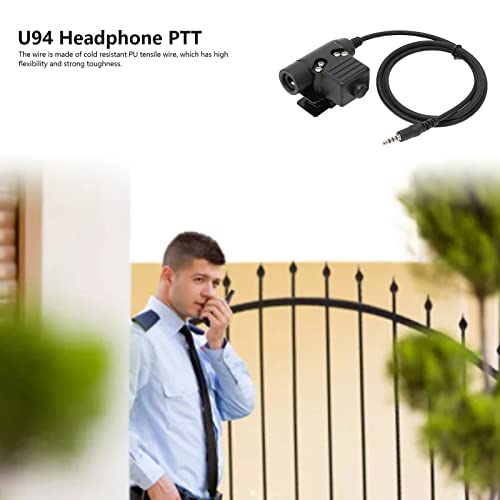 Yunseity U94 PTT Military Headset Adapter, PTT Walkie Talkie Headset Adapter Connector for Mobile Phone 3.5mm Jack - Image 4