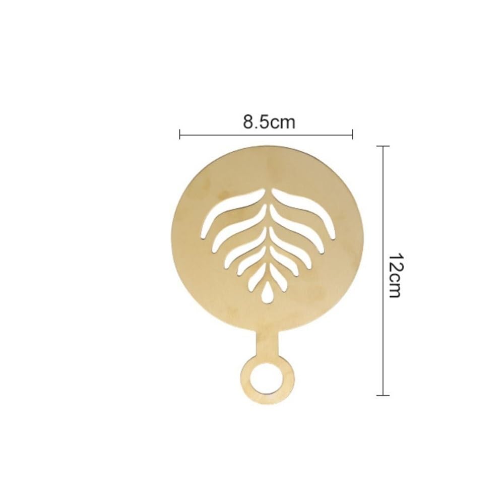 Plantillas de acero para decoración de café, café con leche, capuchino, para decoración de tartas, galletas, pintura en aerosol, molde para hornear para plantilla de barista (negro)