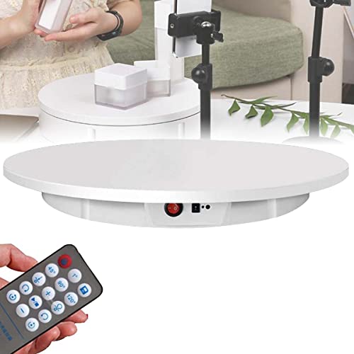 FENGSSLL Tocadiscos eléctrico 100 kg 42 cm 360 ° Control Remoto de Tocadiscos eléctrico, Carga máxima 100 kg, para exhibición de joyería, Soporte de exhibición de Tienda, fotografía,White