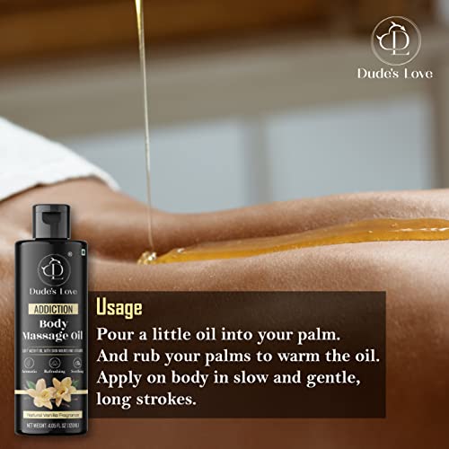 Organic - Vanilla Full Body Massage Oil - No Stain & Non-Sticky | with Fractionated Coconut Oil, Vanilla & Jasmin Oil | for Massage Therapy - 4.05 Fl Oz - Image 5