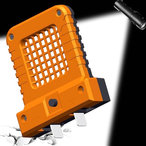 High Brightness Floodlight - for All Power Tool Batteries,Lithium Battery Lighting Light for Electric Tools,Battery Operated Floodlights Outdoor,Cordless LED Work Light, Magnetic Flashlight (Orange)