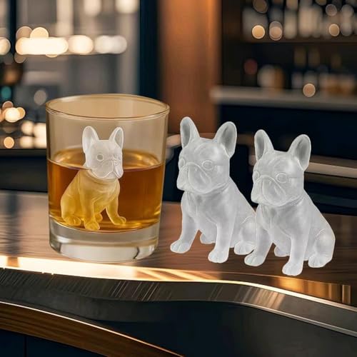 Molde de Hielos Perro Bulldog Francés 3D Silicona miniatura 4