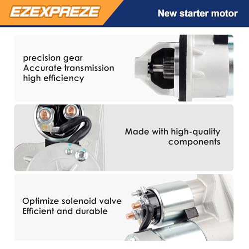 Image of Ezexpreze 17982 New Starter Replacement for Nissan Sentra 2.0L 1.8L 1.6L 07-19, Versa 1.8 07-12, Juke 11-17, Cube 09-14, NV200 13-21, Chevrolet City Express 15-18 L4 Engine OE# S114-902A 19317693
