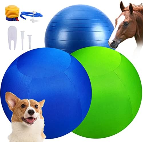 SWYIVY 30" Horse Ball with 2 Covers, Giant Horse Balls for Play for Horses to Play with, Extra Large Equine Training Ball