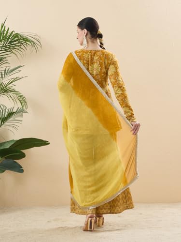Image of MOKOSH Women's Cotton Printed Peplum Kurta Sharara Set with Dupatta