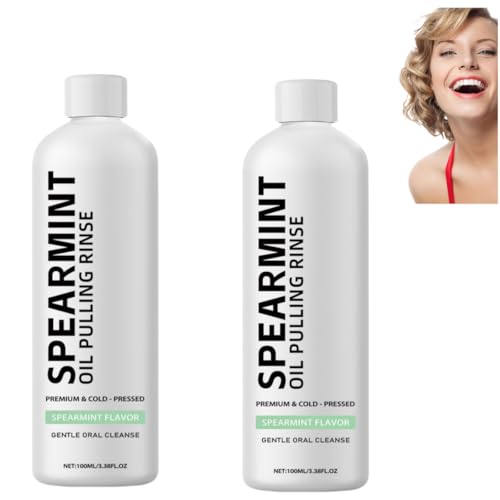 Enjuague bucal con aceite blanco, con aceite de menta, limpieza profunda, suave y eficaz, ideal para dientes y encías