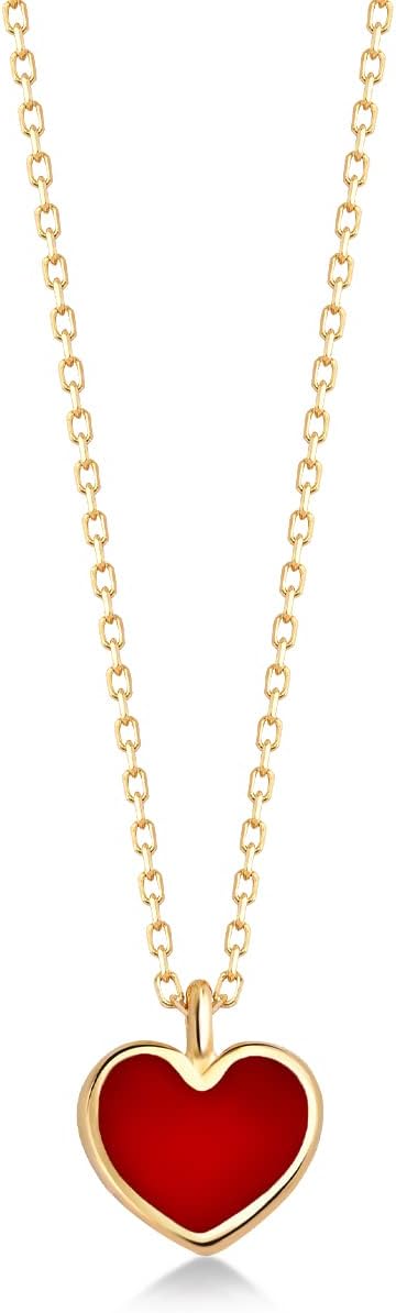 Gelin Red Heart Necklace 10K or 14K Solid Gold