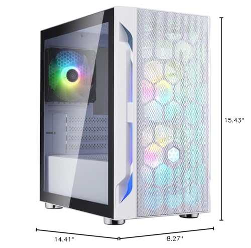 Image of Silverstone Technology FARA H1M PRO White Micro-ATX Tower case with Tempered Glass and Three ARGB Fans, SST-FAH1MW-PRO