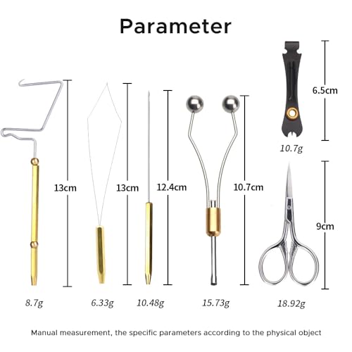 Lixada Fly Tying Tools Kit Fly Tying Threader Needle Whip Finisher Scissors Fly Tying Tools Combo Kit for Flying Fishing Professionals Beginners