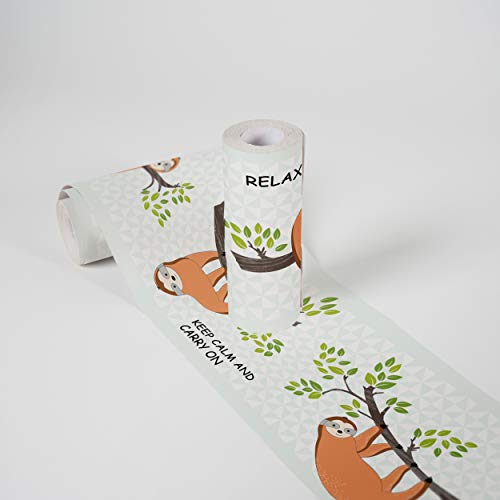 Cenefas Adhesivas Para Los Niños Lovely Kids Chill & Relax 5.00 m x 0.155 m Naranja Verde Marrón Fabricado en Alemania de A.S. Création 403751 Cover