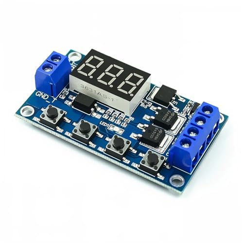 Relais temporisé numérique contre les pannes de minuterie circuit imprimé double LED 12V 24V