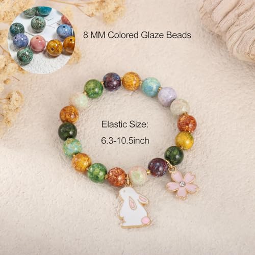 Image of enasal Easter Basket Stuffers for Teens Girls, Nature Stone Easter Gifts Cross Bracelet, Christian Gifts Inspirational Jewelry