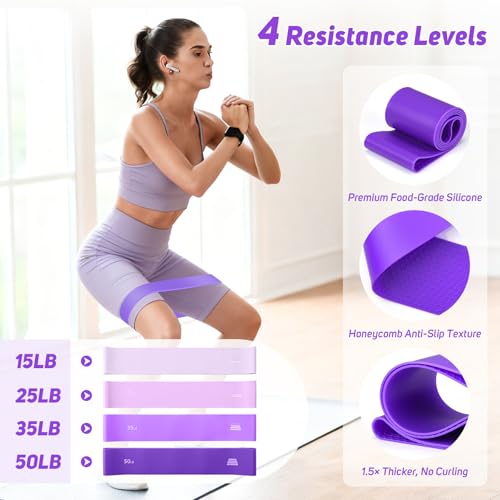 Home Pilates Kit for Women: Pilates Equipment Pilates Ring and Ball Set with Resistance Bands, Sliders, Foam Roller, Pilates Essentials Kit for Beginners Home Workout, Compact Toning Fitness, Purple - Image 3