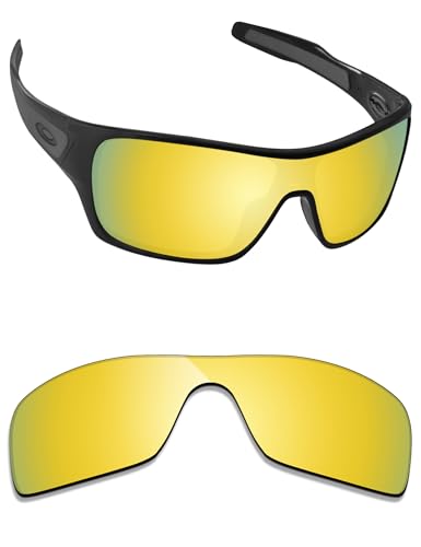 Image of Alphax 24K Gold Mirrored Polarized Replacement Lenses for Oakley Turbine Rotor OO9307 Sunglasses