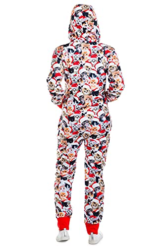 Pijama de Navidad cómodo para mujer enterizo con cremallera contra el frío 4