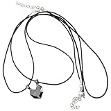 ibasenice Magnetische Partnerkette für Paare Herz Anhänger aus Edelstahl Schwarz Beziehungsschmuck...