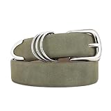 RISANTRY Women's Leather Belts with Gold Buckle Fashion Ladies Waist Belt