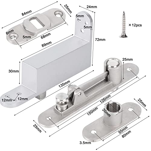 Self Closing Hidden Door Hinges - Heavy Duty Concealed Hinges Pivot Door Hardware - 360 Degree Shaft Hidden Door Hinges For Secret Door #TOP4